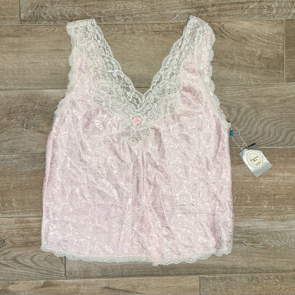 Vintage Christian Dior Lingerie Lace and Silk Tank